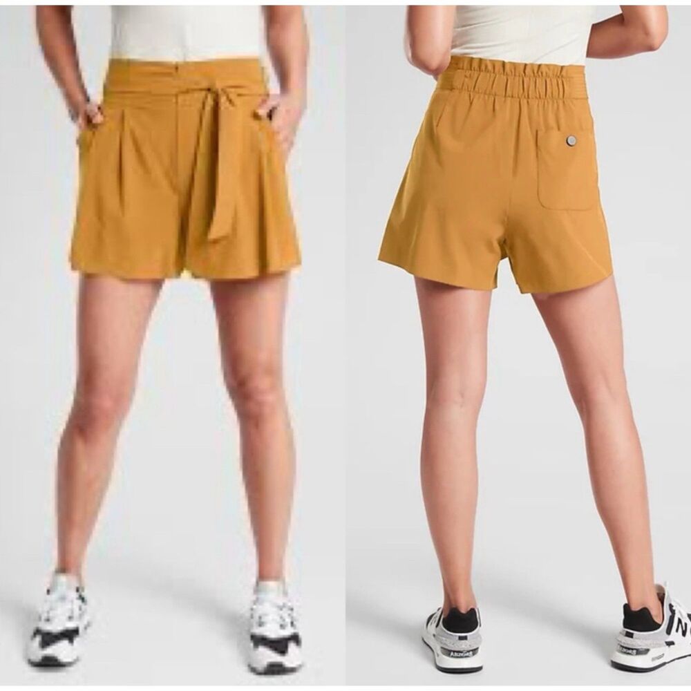 Athleta Tuscan Gold Mustard Paperbag Skyline Short II Women's 4